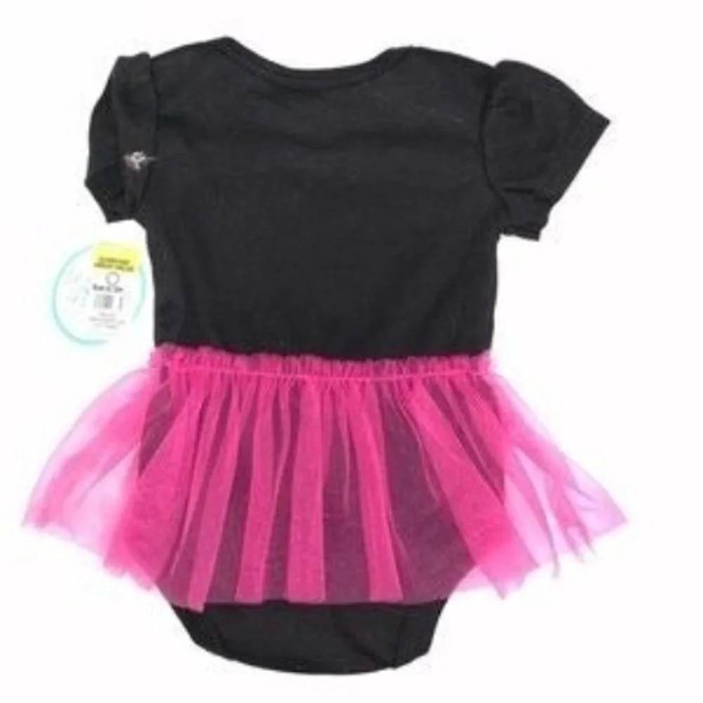 Magic Years‎ Bodysuit Baby 3 Months Black Pink Tutu Graphic Cute Playful New